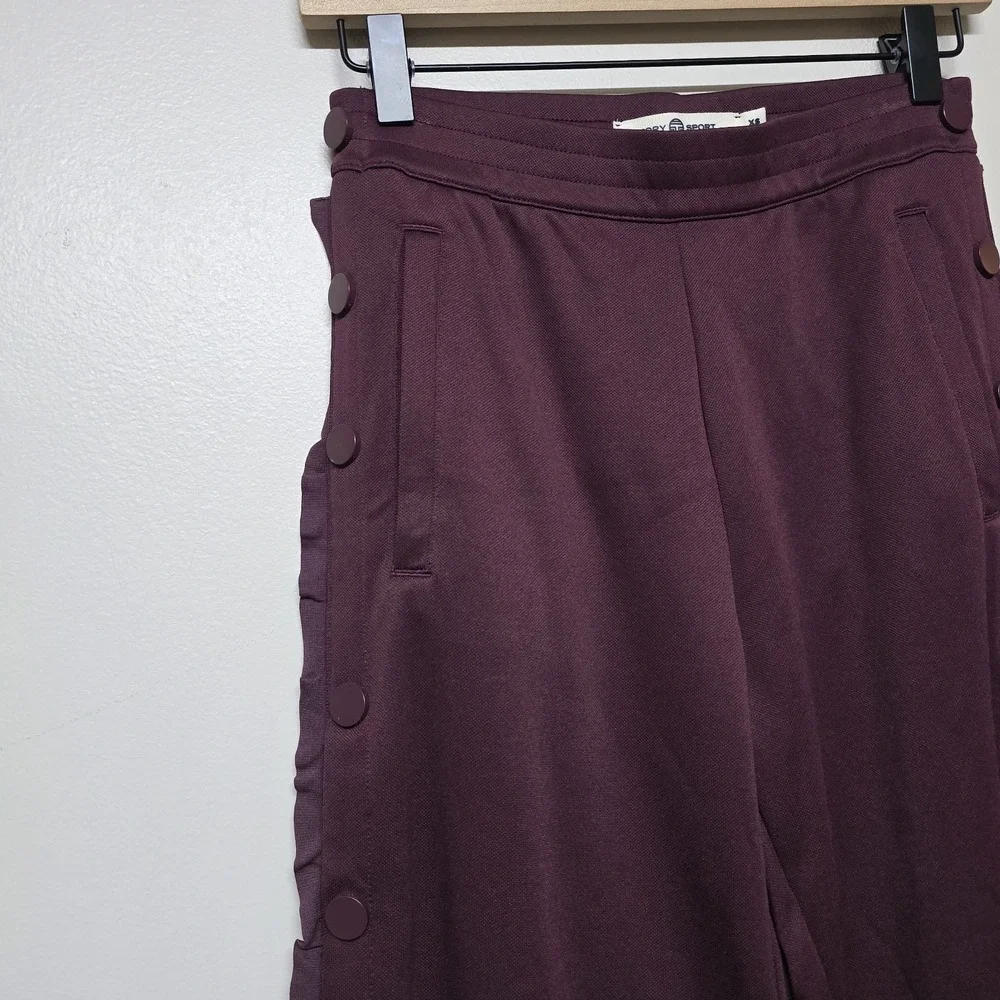 Tory Sport Maroon Tonal Ruffle‎ Track Jacket And Pants Sz XS Tory Burch Casual